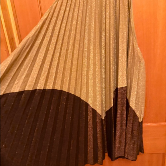 Free People Gold Brown Womens Shimmer Pleated Shift Dress - Picture 6 of 7